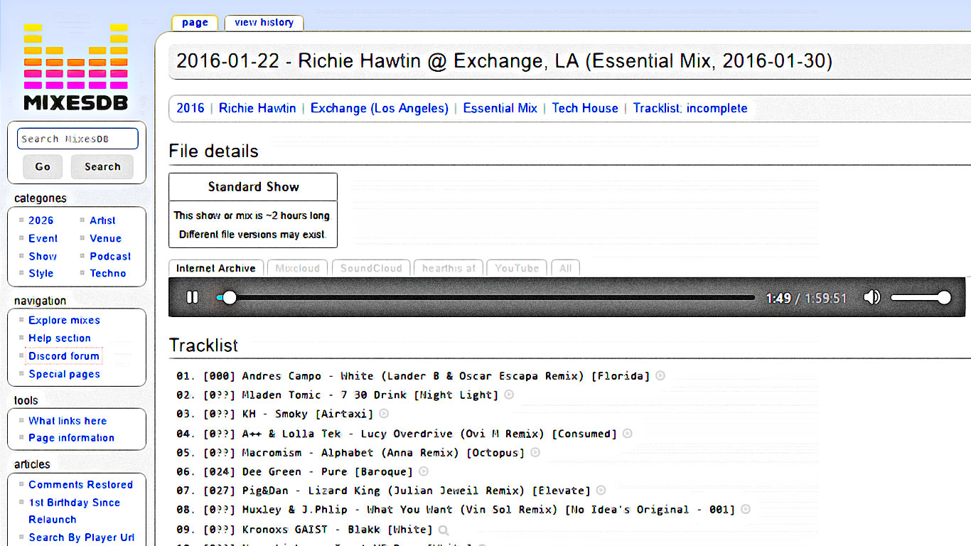 mixesdb richie hawtin