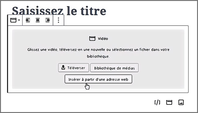 Intégrer une vidéo dans WordPress à l'aide d'un blog Gutenberg