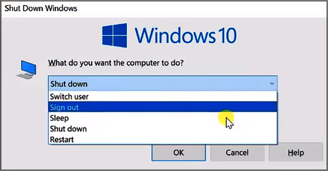Eteindre Windows 10
