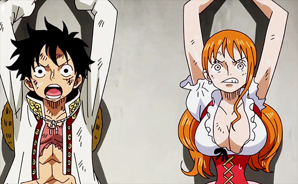 Luffy et Nami (anime One Piece)