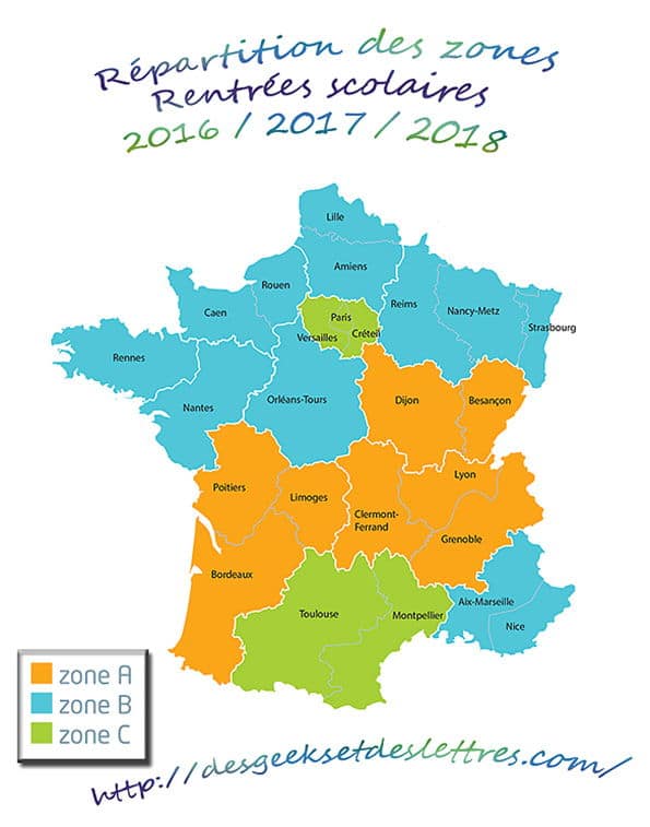 Nouvelles zones scolaires françaises