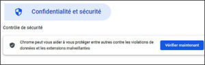 chrome controle de securite