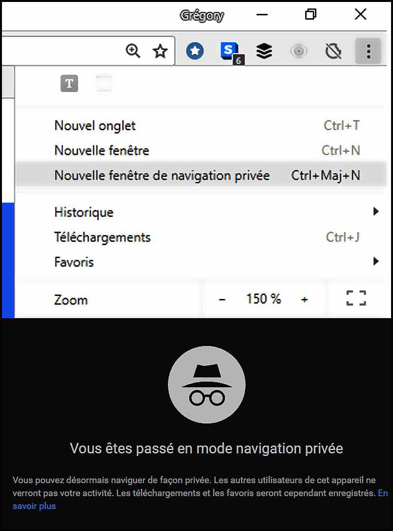 La navigation privée sous Google Chrome