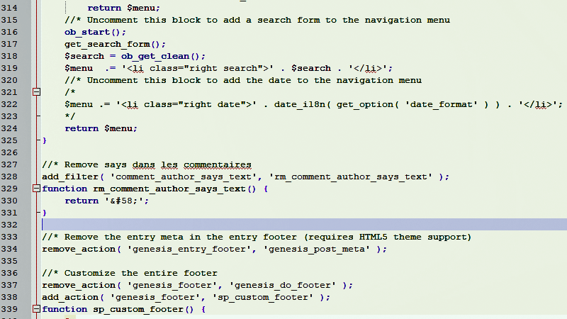 Fichier functions.php WordPress