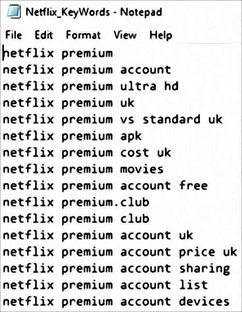 Netflix Keywords