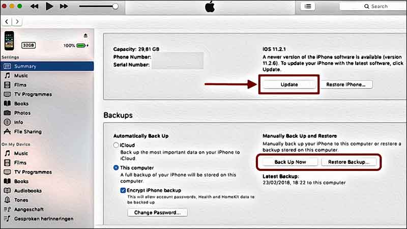 Mises à jour iOS iTunes - Vous pouvez sauvegarder et restaurer manuellement votre iPhone en utilisant iTunes