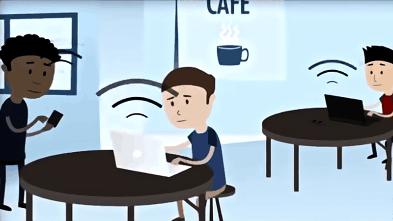Connexion dans un cybercafé