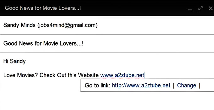 Lien URL dans Email