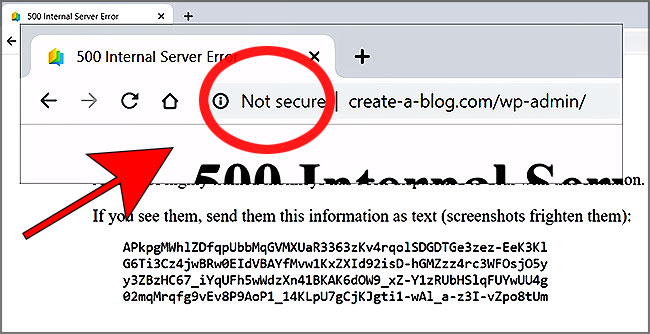 Erreur internet : not secure