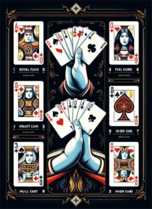Composition artistique de cartes à jouer.