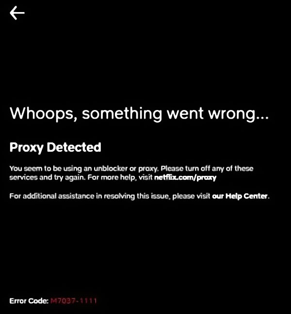Netflix : proxy détecté