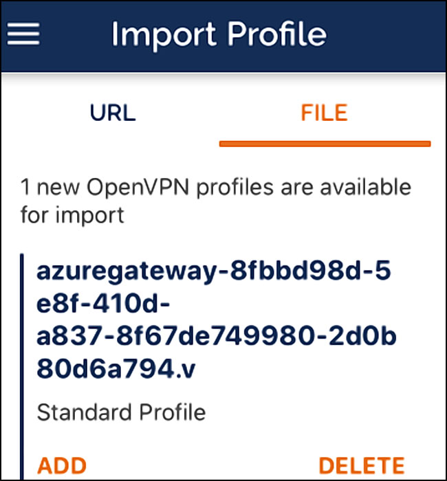 Importer profil OpenVpn