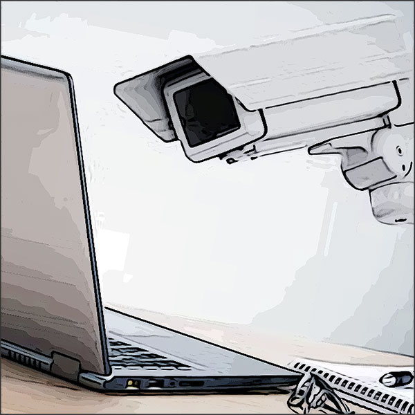 camera de surveillance espionne un ordinateur