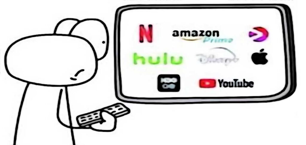 bonhomme regarde du streaming a la tele