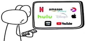 bonhomme regarde du streaming a la tele