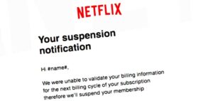 faux email de suspension compte netflix