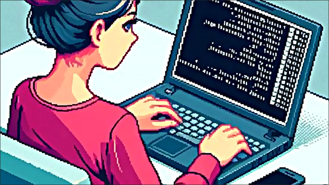 geekette sur son ordi
