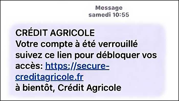 faux sms credit agricole