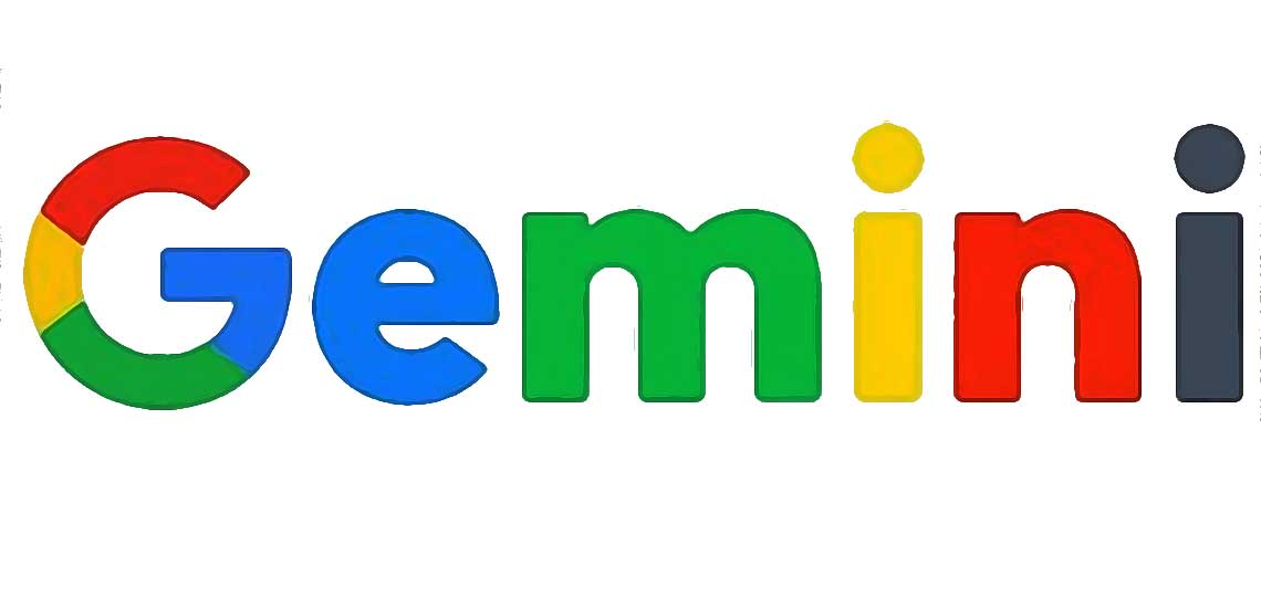 Logo coloré "Gemini" style moteur de recherche.