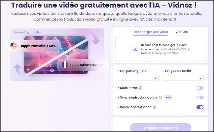 traduire une video
