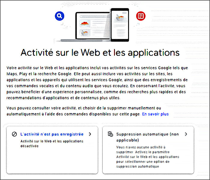 google activite web