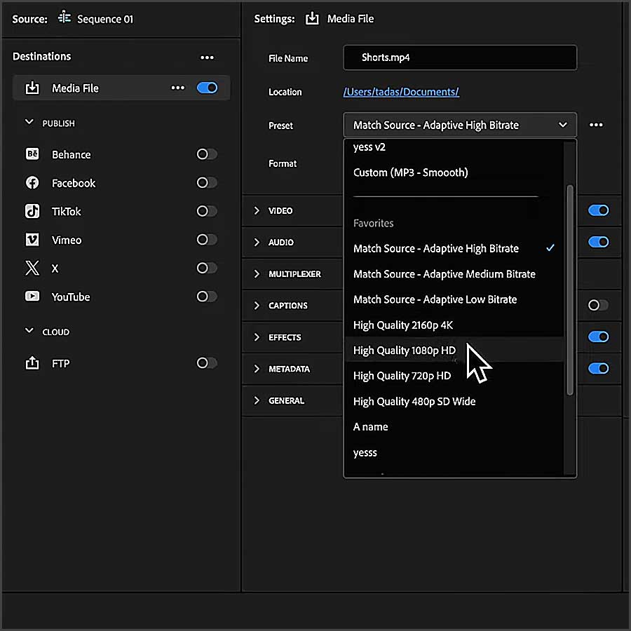 format premiere pour short