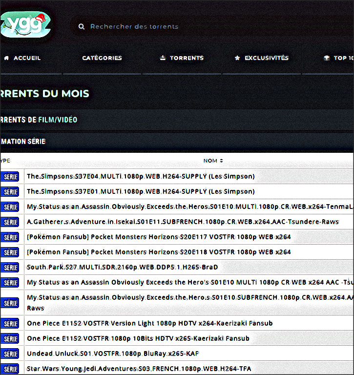 yggtorrent screenshot