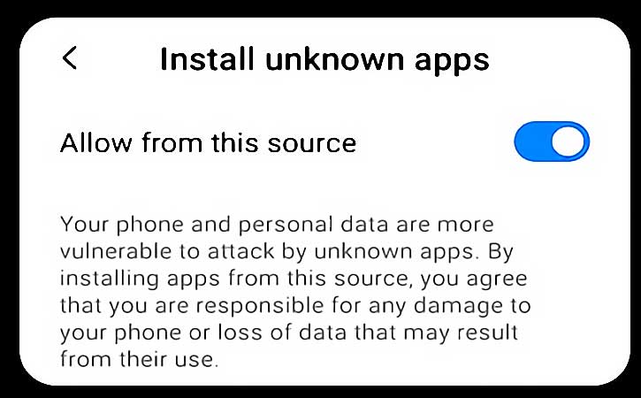 install unknown apps android
