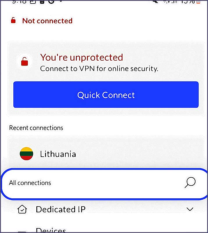 nordvpn pas connecte