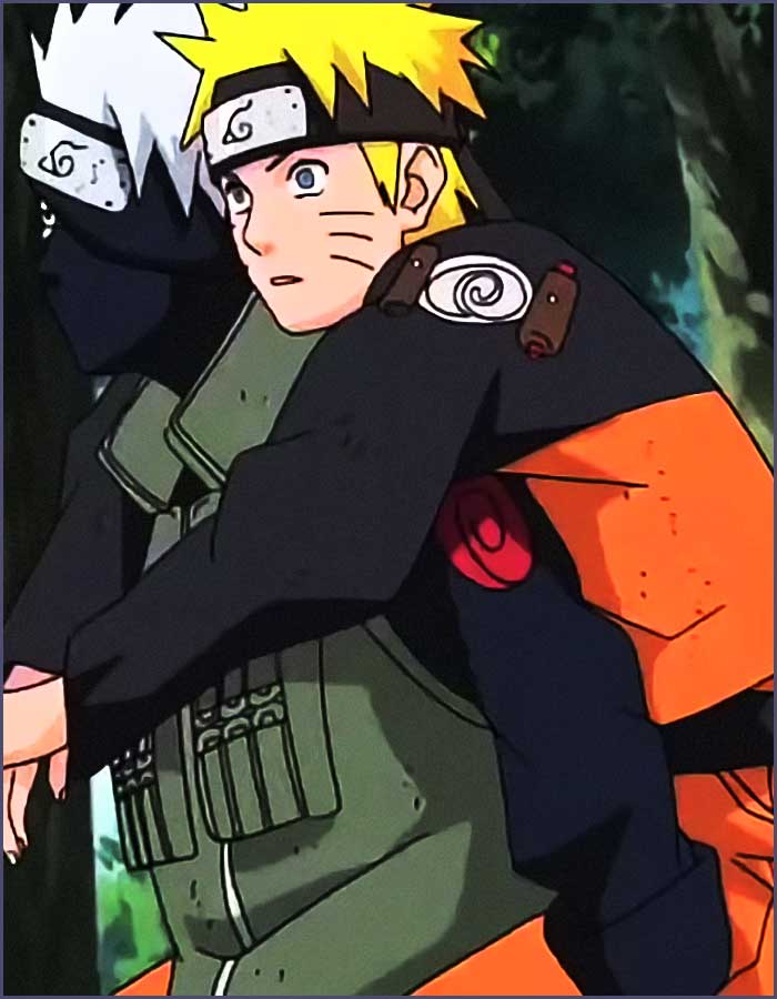 naruto porte par son maitre