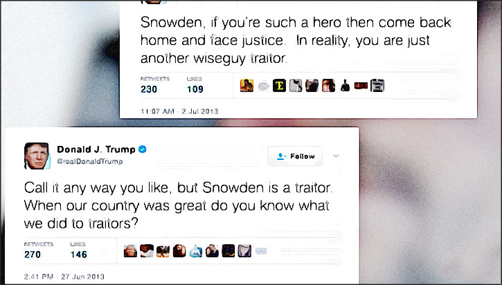 trump contre snowden
