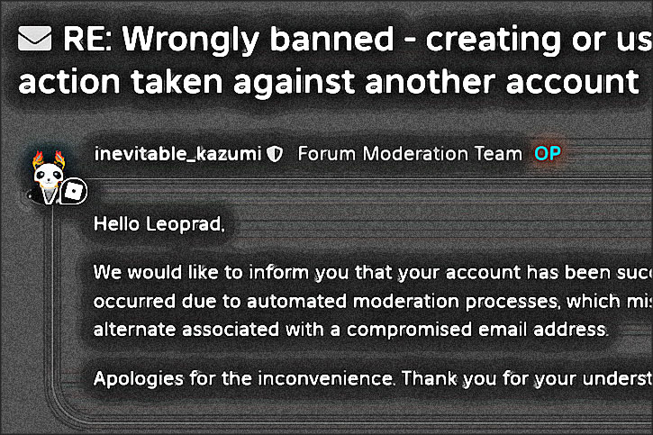 wrongly banned