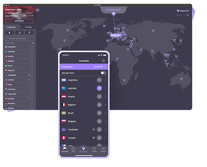 cta protonvpn localisation