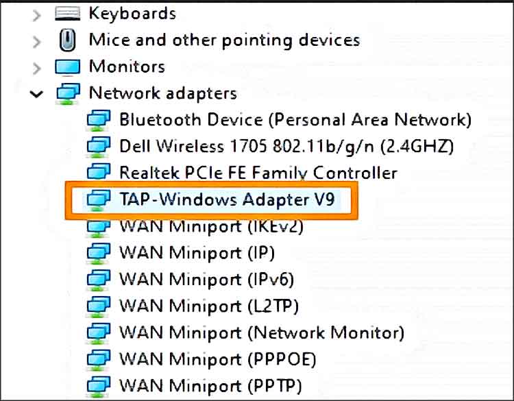 tap protonvpn windows adapter v9