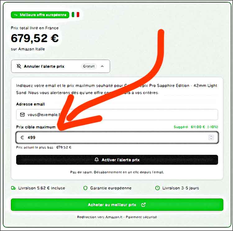 site garmindeals alerte prix
