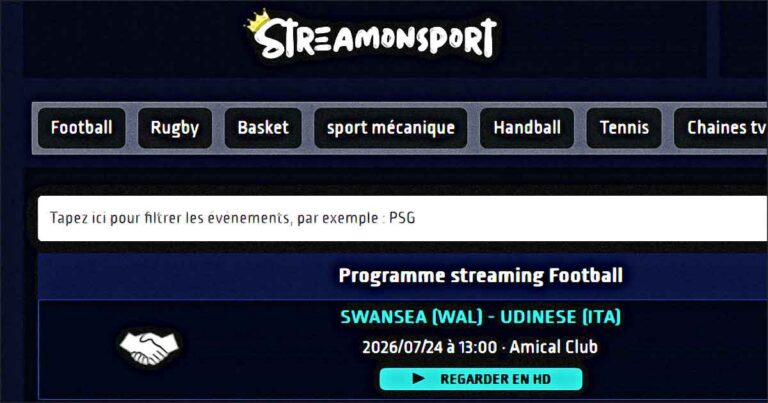 StreamOnSport adresse officielle 2026 : comment regarder le sport en direct gratuitement