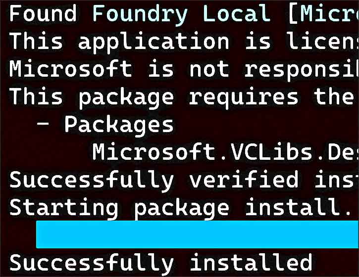 successfully installed ia local