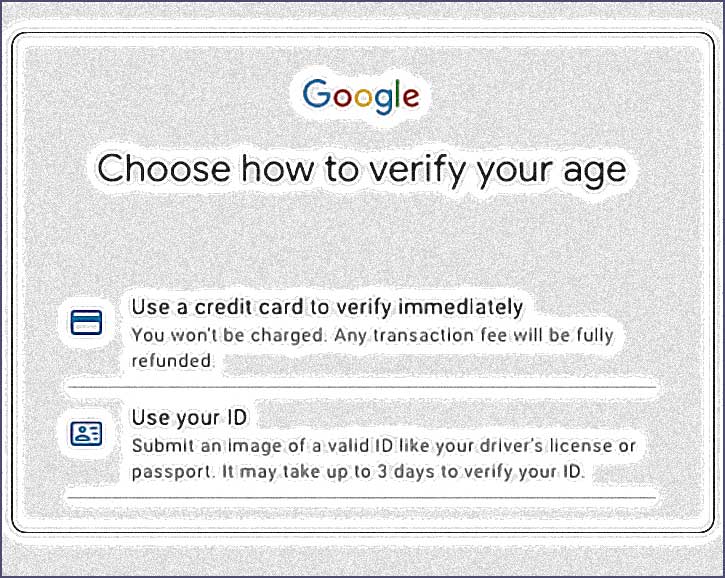 google verification age