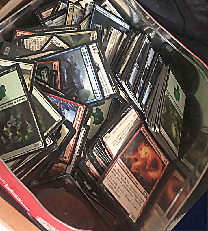 carton de vieilles cartes magic