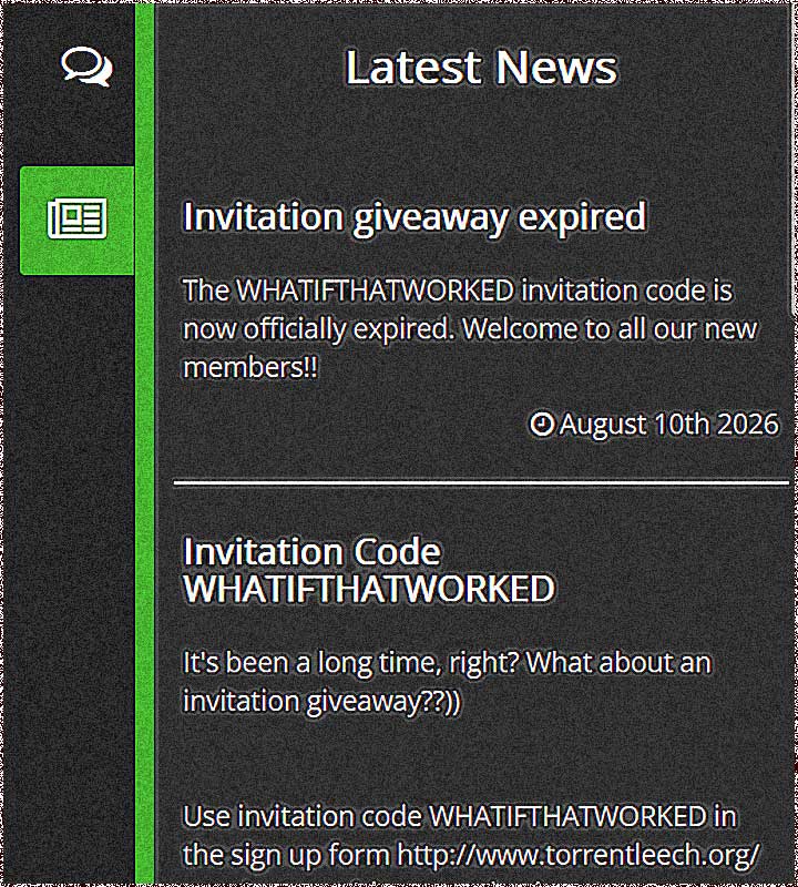 torrentleech code invitation expiré